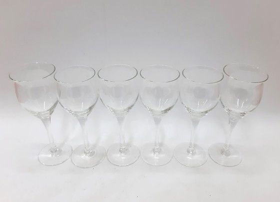 Image 1 of 6 x Calici da vino trasparenti vintage, calici da 17 cm