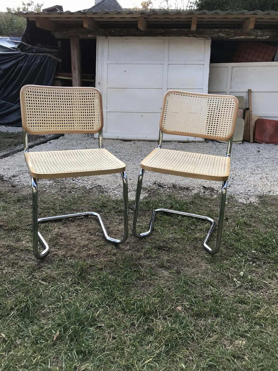Vintage Chrome Cantilever Chair with Cane, 1970s – Side chairs, polished steel, Bauhaus (photo 7 of 7)
