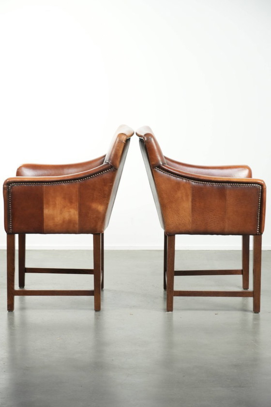 Image 1 of 2 chaises d'appoint/de salle à manger/de bureau en peau de mouton au style luxueux et intemporel