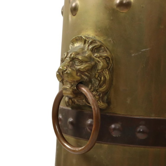 Unieke Obus Paraplubak XL Trench Art 1915 WO1 Leeuwenkoppen – Brass, Vintage (photo 19 of 25)
