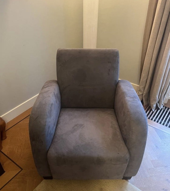 Image 1 of Chaise en daim gris/bleuâtre !!!