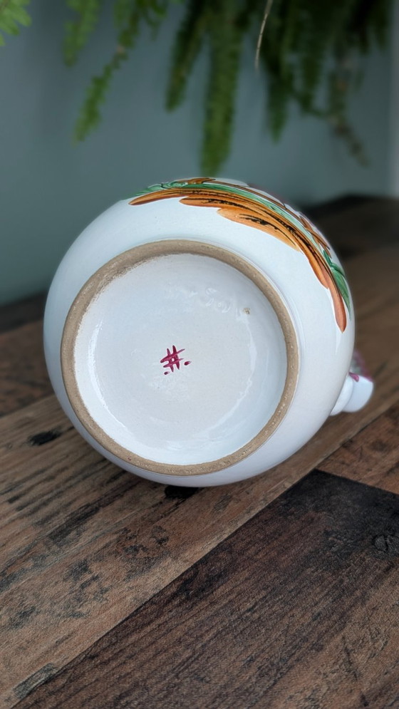 Image 1 of Hand-painted French earthenware jug – presumably Saint-Clément style – ca. 1900-1930