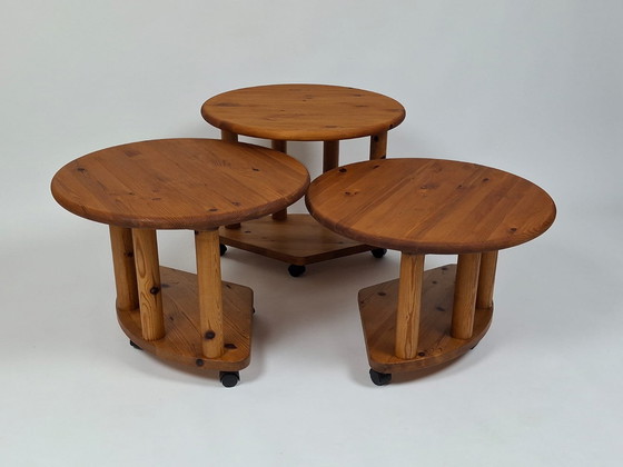 Image 1 of Set Van 3 Vintage Bijzettafels, in de Stijl van Rainer Daumiller