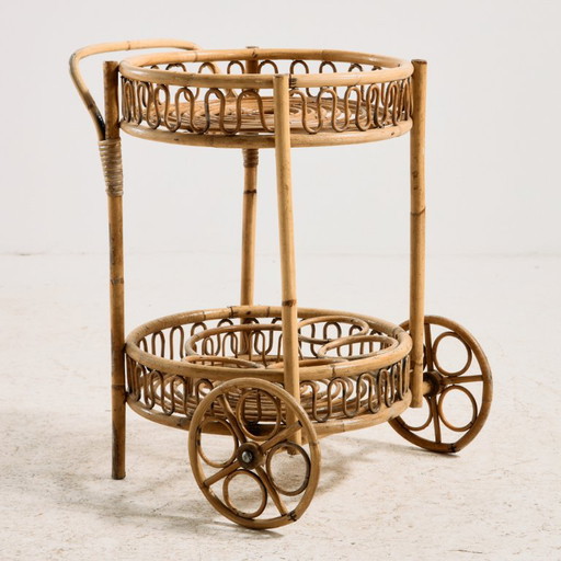 Carrello in bambù e rattan MK11091 – serveerwagens, Bamboo