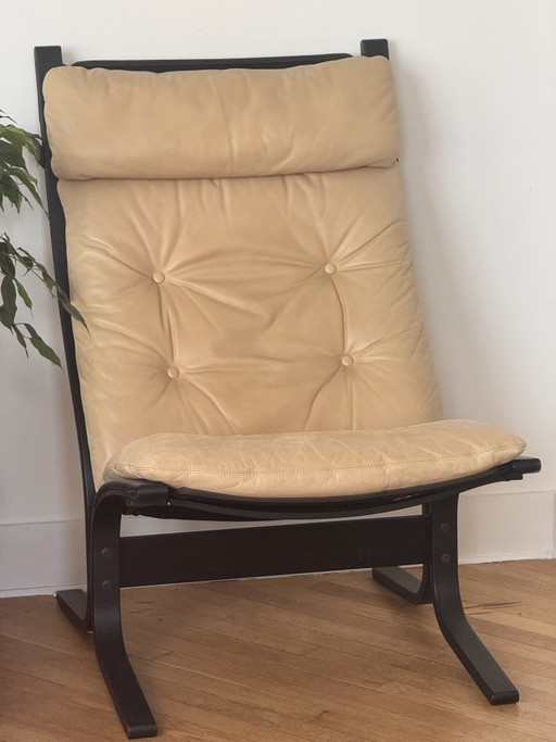Siesta fauteuil — Ingmar Relling Westnofa, Noorwegen – Leather, Wood