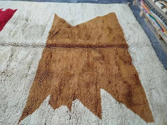 Tappeto berbero marocchino 300 × 200 cm – ecru, rosso e marrone, motivo grafico – Tappeti, Lana, Cotone (photo 8 of 10)