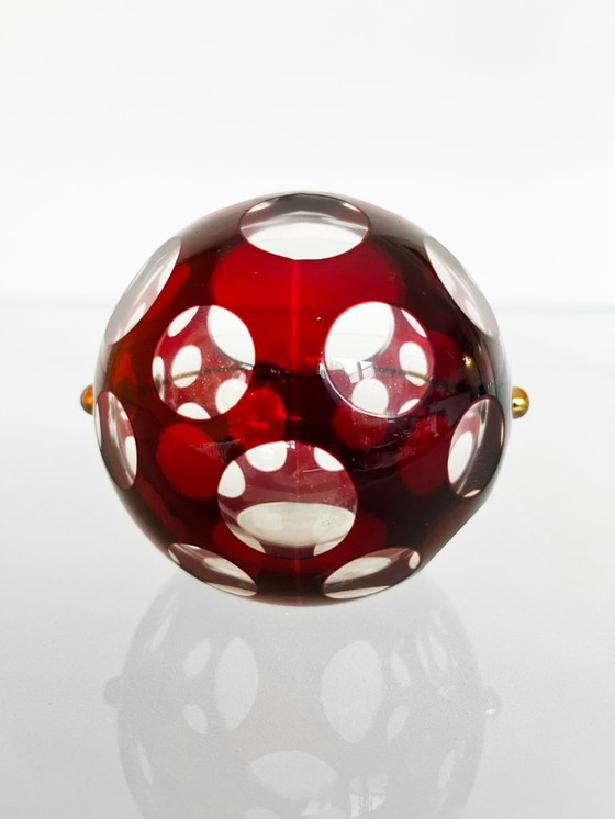 Image 1 of Cendrier vintage de la RDA en cristal rouge, Marita Voigt