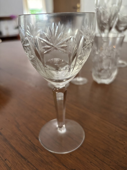 Antique crystal glass dinnerware