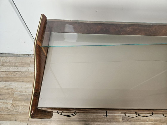 Image 1 of Walnut Burl Chest of Drawers with Double Glass Top