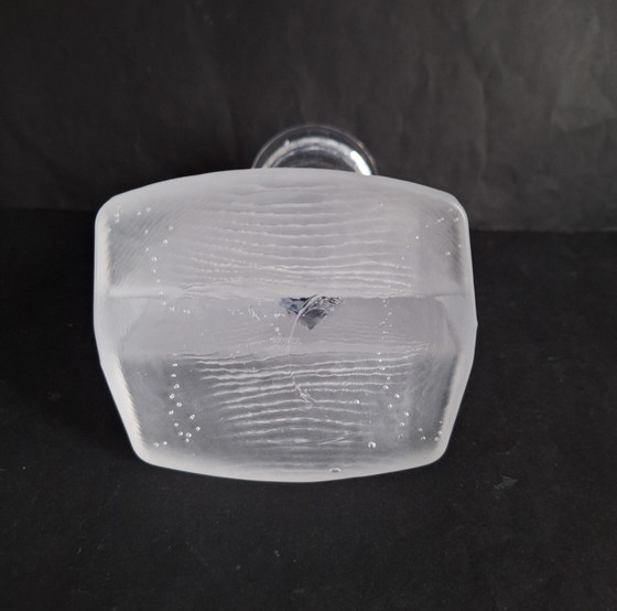 Image 1 of Kosta Boda crystal candlestick, Ice Age style. Designed by Kjell Engman in 2004.