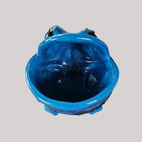 Image 1 of Frosch Carstens Tönnieshof Keramik Fat Lava blauwzwart snackkom uit de jaren 70, West-Duits aardewerk