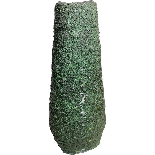 Vase de table vintage en céramique vert émeraude, 1970