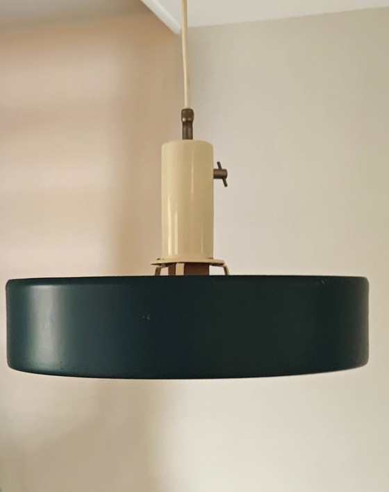 Anvia pendant lamp type 4017 designer Jan Hoogervorst top Dutch design 60s, Iron, Blue (photo 11 of 14)