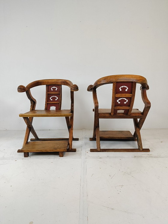 Zeldzame Aziatische troonstoelen – Fauteuils, Wood (photo 7 of 10)