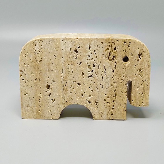 Image 1 of 1970s Original Travertine Elephant Sculpture by Enzo Mari for F.lli Mannelli