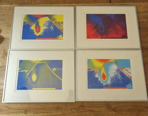 Henk van der Vet - 4 x New York passepartout framed