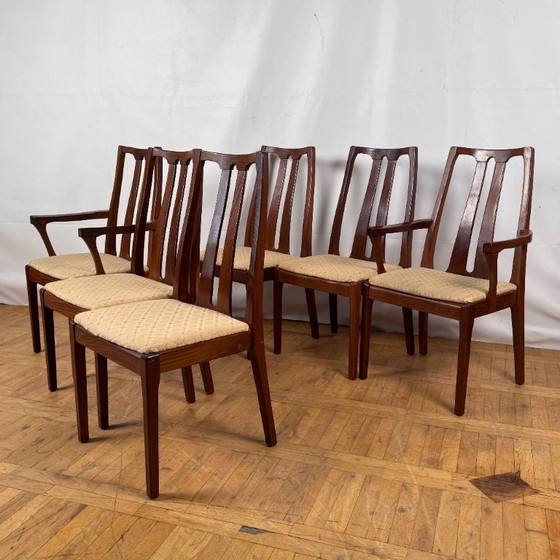 Image 1 of Set di 6 sedie da pranzo vintage in teak Nathan, anni '70 - British Mid-Century Modern