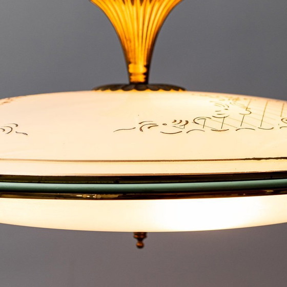 Image 1 of RUNDER HÄNGEKRONLEUCHTER AUS DEN 1950ER JAHREN