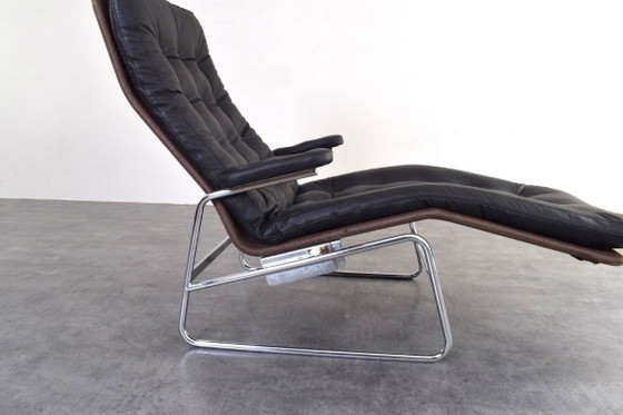 Chaise longue Fenix ​​de piel y cromo, modelo Bauhaus, diseñada por Sam Larsson para Dux, juego de 2 (photo 21 of 25)