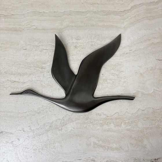 Image 1 of Mid Century Design tinnen wandvogel, 1970