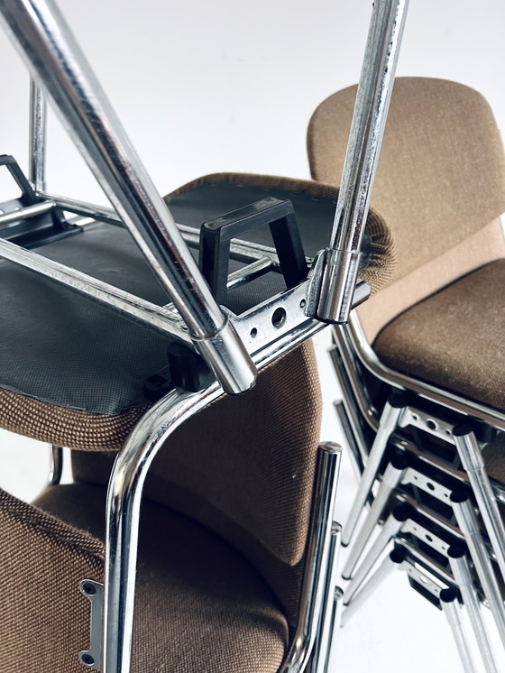 Image 1 of 8x Stackable Chrome Chair '80