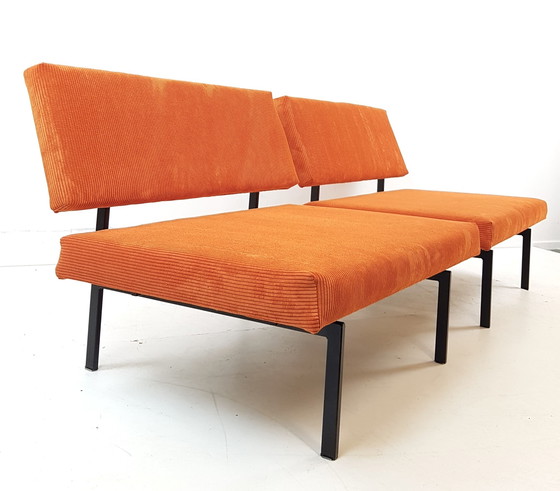 Image 1 of 2 Pastoe Cees Braakman benches | two-seater sofa newly upholstered orange