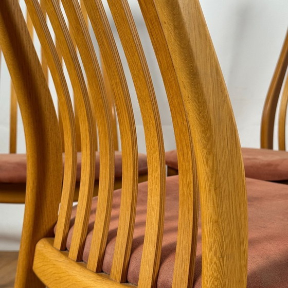 Image 1 of Juego de 4 sillas de comedor danesas de teca Schou Andersen, años 70 - Tapizado Moderno de mediados de siglo
