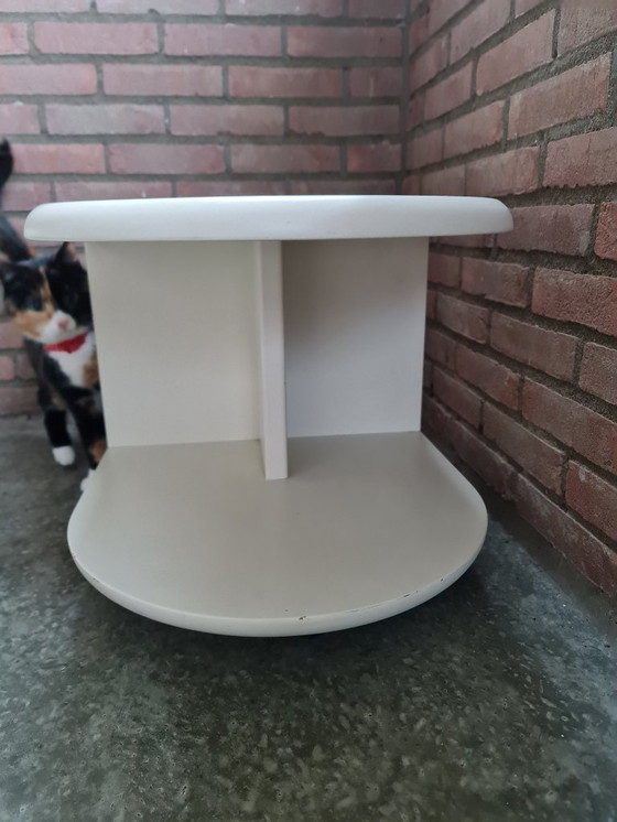 Image 1 of Space Age tables side tables made of wood with wheels