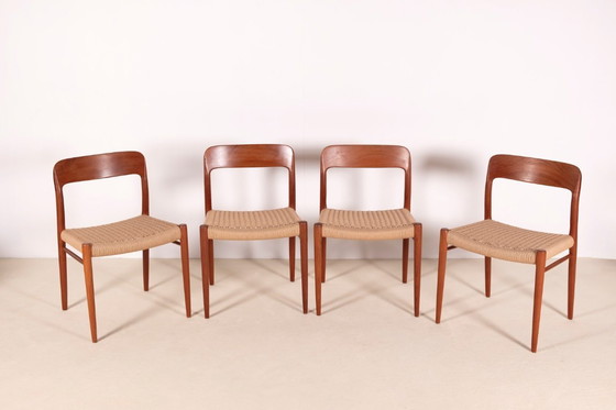 Image 1 of 4 sedie da pranzo Niels O. Møller modello 75 in teak, anni '60, Danimarca