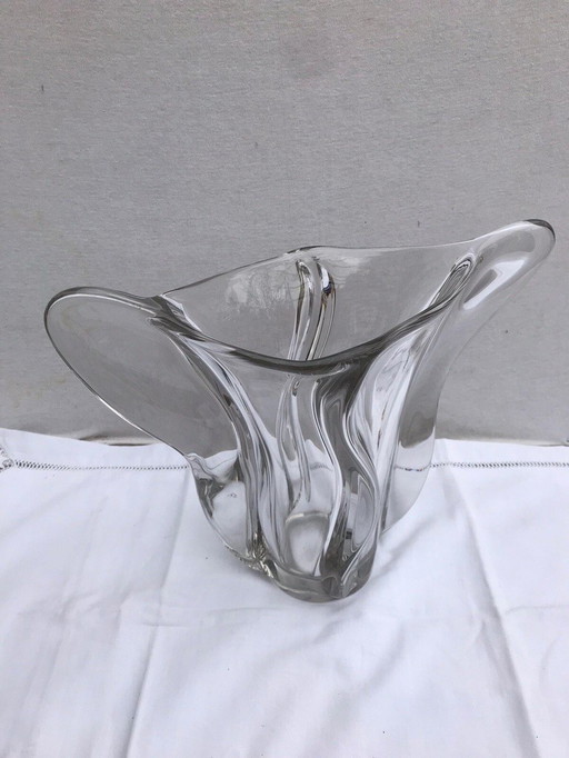 Vaso Ancien Forme Coupe Cristal Trasparente Design Vintage #D389