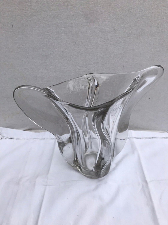 Image 1 of Vaso Ancien Forme Coupe Cristal Trasparente Design Vintage #D389
