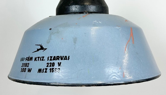 Image 1 of Lampada a sospensione in ghisa e smalto grigio industriale, anni '60