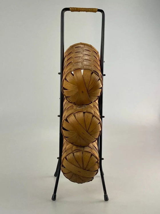 Image 1 of Portabottiglie anni &#39;50 e &#39;60, utensilio, tavolo a forma di rene di metà secolo, design anni &#39;50