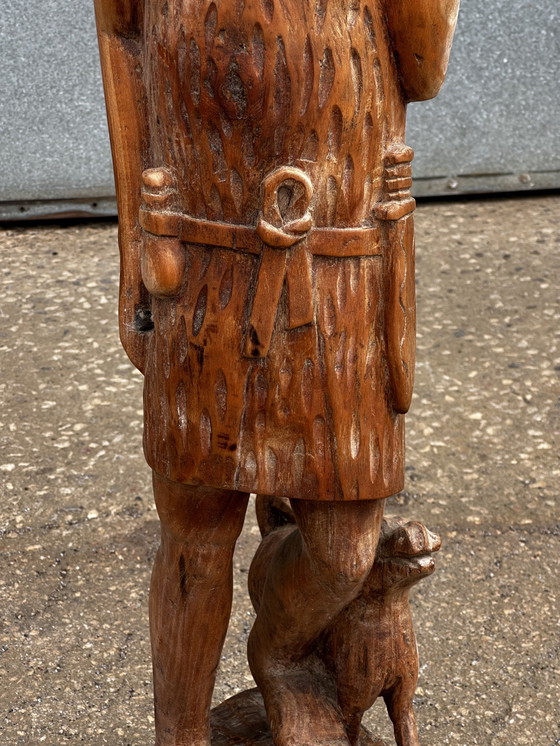 Image 1 of Art Africain - Sculpture bois année H 80 cm - 1920-1930 - Homme chasseur