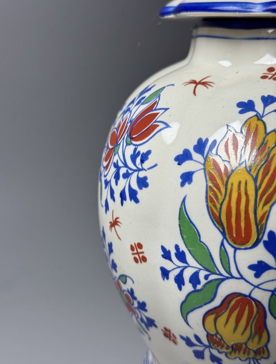 Image 1 of Boch Frères Keramis dekselpot van faience – Art Deco-periode – België, jaren dertig