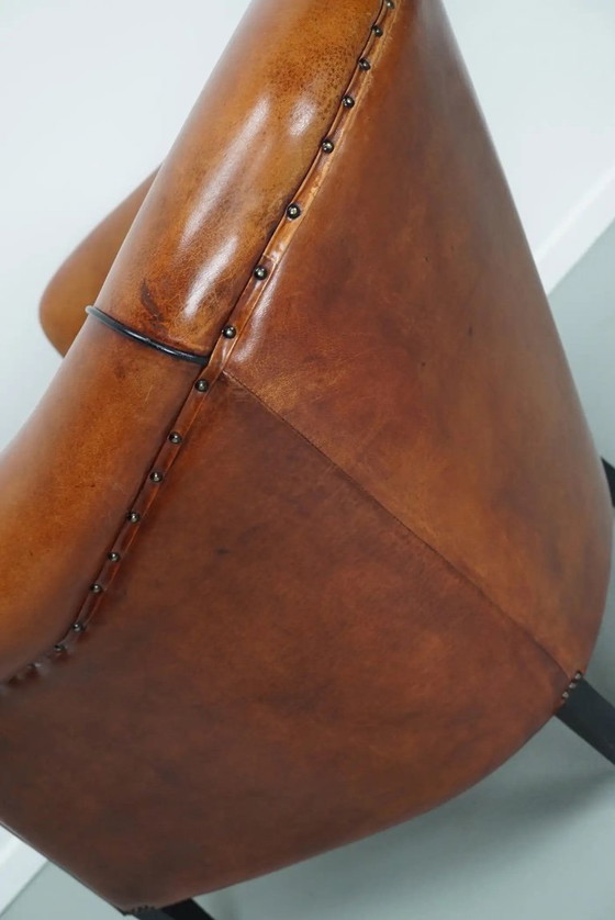 Image 1 of Vintage Nederlandse cognackleurige leren clubfauteuil