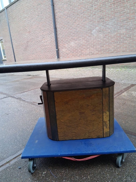 Image 1 of PAUL KINGMA, Brutalistische modulaire salontafel, steen & messing 1970s