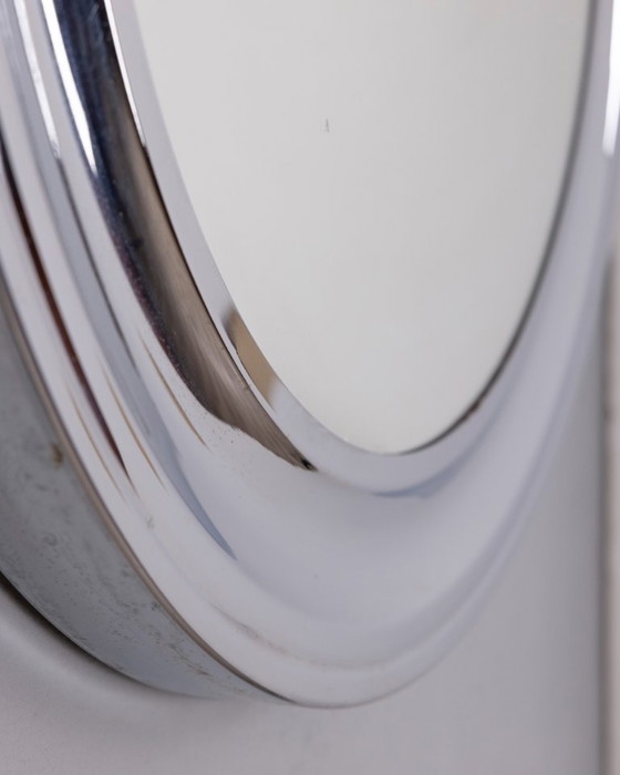 Image 1 of VINTAGE 1970S ROUND WALL MIRROR IN CHROME-PLATED METAL, ITALIAN DESIGN