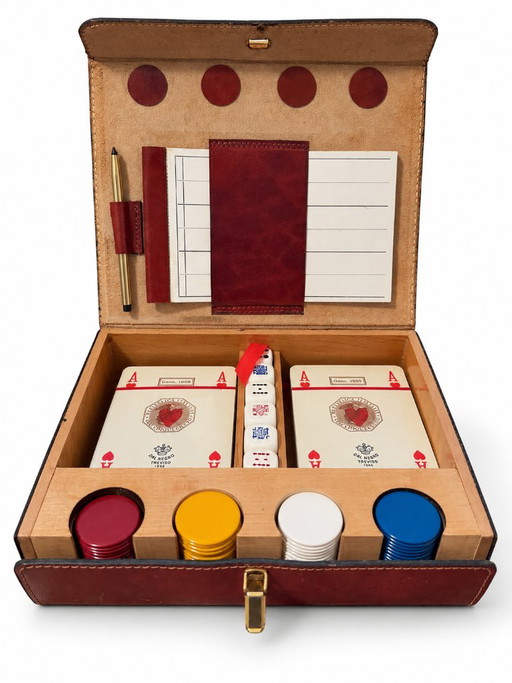 Set de jeu en cuir marron