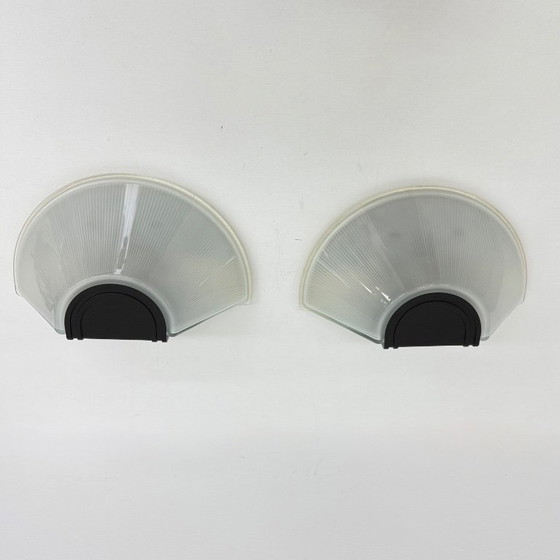 Image 1 of Set di 2 applique da parete Prisma in vetro MEGA, anni '80, Italia