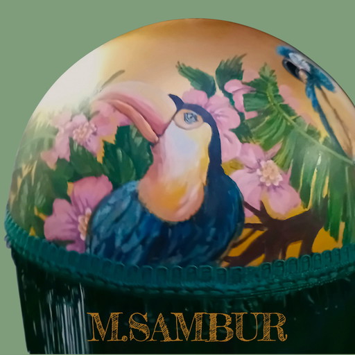 Lamp met franje.Italië.vintage