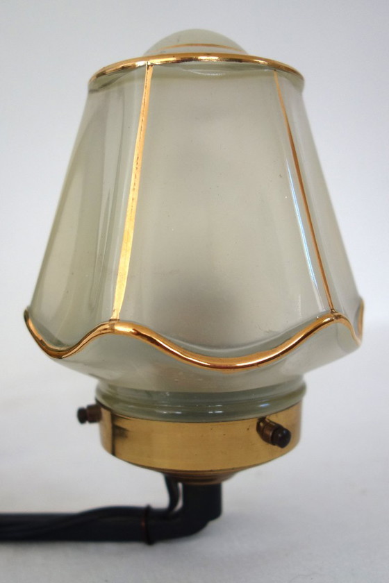 Image 1 of Rare double perforated metal wall light from the 50s