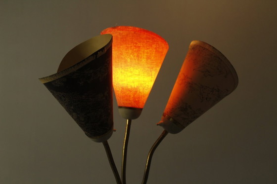 Image 1 of Italienische Stehlampe aus Messing mit drei Leuchten, 1960er Jahre