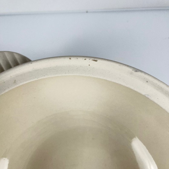 Image 1 of Badonviller semi-porseleinen terrine met blauw bloemenpatroon, begin 20e eeuw.