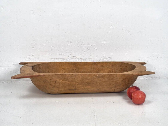 Antique wooden bowl (c.1900), Brown, Rustic (photo 17 of 17)