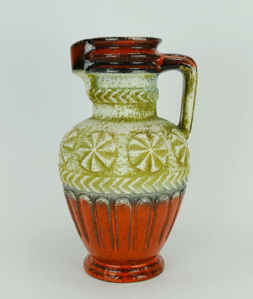 1960er Jahre Vase Krug abstraktes Muster Bay Keramik WGP Modell 73 30