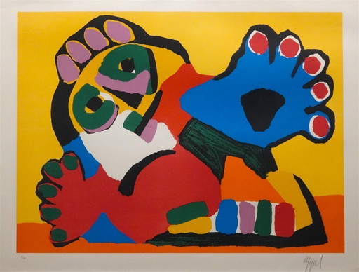 Karel Appel (CoBrA) - Le garçon à la main bleue