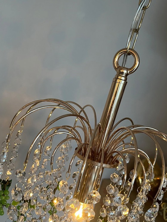 Image 1 of Set di 3 lampadari a goccia vintage a forma di uva verde di Murano