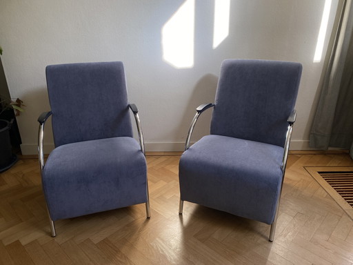 Woood Halifax stoelen grijsblauw