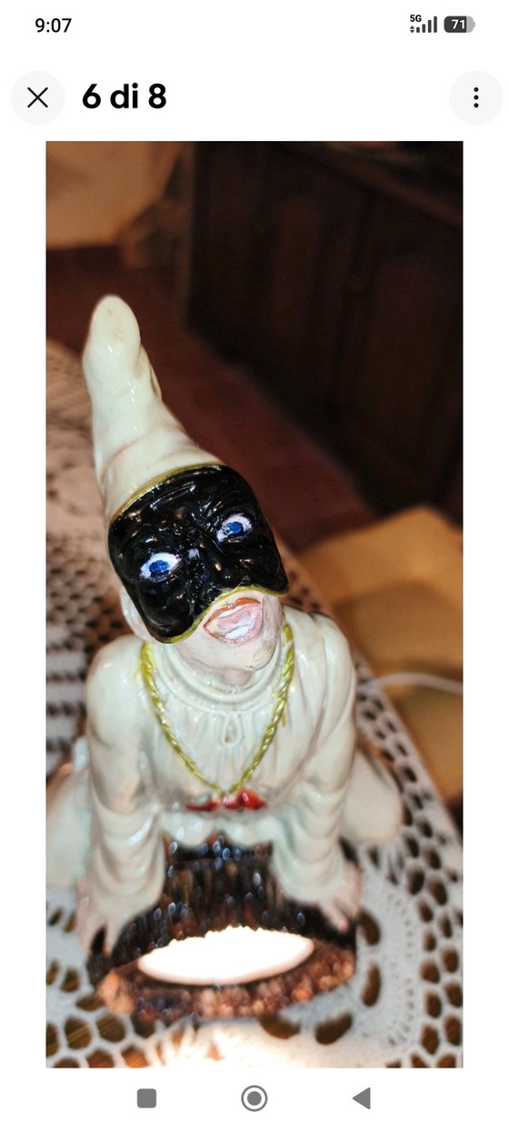 Pulcinella's Fortune Light - Table Lamp with Switch. – Capodimonte, Ceramic (photo 7 of 9)